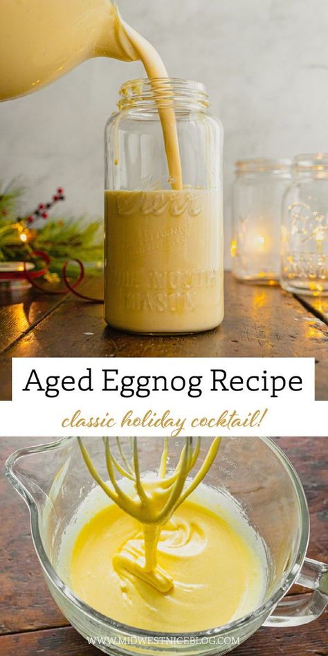 Holiday Custard Drink, Holiday Custard, Aged Eggnog Recipe, Aged Eggnog, Easy Eggnog Recipe, Egg Nog Recipe Easy, Homemade Eggnog Recipe, Keto Eggnog, Alcoholic Eggnog