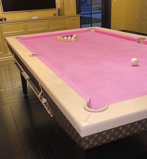 Billiards Aesthetic, Pink Pool, Baby Pink Aesthetic, Office Room Decor, Future Apartment, New York Apartment, Barbie Dream House, House Room, House Goals