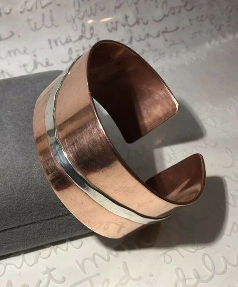 JOE TAFOYA San Ildefonso Handmade Copper Sterling 1” Cuff Bracelet 5.75” 45.8g | eBay Copper Jewelry Handmade Cuff Bracelets, Men Copper Bracelet Handmade, Copper And Brass Jewelry, Silver And Copper Jewelry, Handmade Metal Jewelry, Copper Jewelry Diy, Handmade Copper Bracelet, Copper Earrings Handmade, Handmade Copper Jewelry