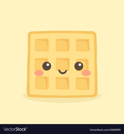 Snack Cartoon, Cartoon Pancakes, Waffle Dessert, Dessert Waffles, Enjoy The Weekend, Smile Icon, Cake Drawing, Food Cartoon, Food Snack