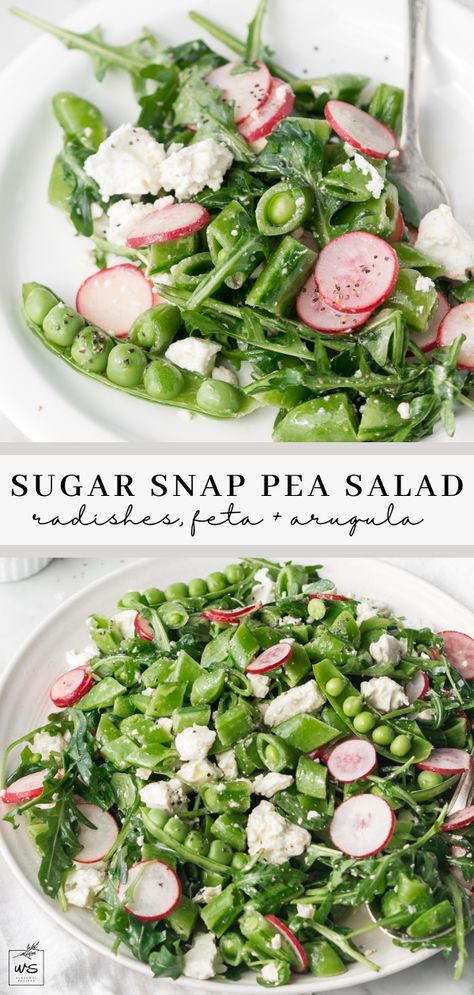 Sugar Snap Pea Salad, Salad With Radishes, Snap Peas Recipe, Sugar Snap Pea, Snap Pea Salad, Pea Salad Recipes, Snap Pea, Radish Salad, Pea Salad