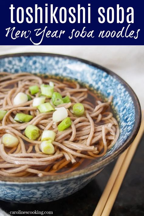 Toshikoshi soba is a simple dish of soba noodles in a dashi-based broth that's traditionally served for New Year's Eve. It's easy to make, comforting and tasty. Plus you can keep it simple or add extra toppings to suit your taste. Toshikoshi Soba Recipe, Toshikoshi Soba, Soba Noodle Recipe, Soba Recipe, Japanese Noodle Dish, Soba Noodles Recipe, Nye 2023, Korean Glass Noodles, Gluten Free Recipes For Kids