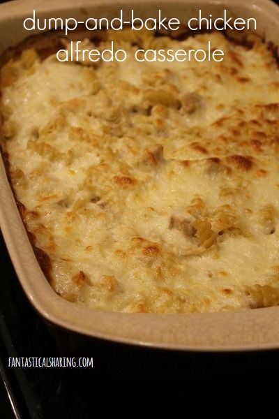 Fantastical Sharing of Recipes: Dump-and-Bake Chicken Alfredo Casserole Dump Casseroles, Casserole Dinners, Alfredo Casserole, Recipe Casserole, Dump Recipes, Chicken Alfredo Casserole, Alfredo Bake, Casserole Chicken, Chicken Alfredo Bake