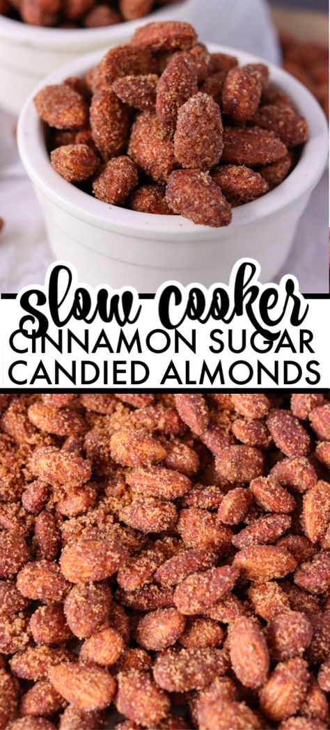 Crock Pot Almonds, Slow Cooker Almonds, Candy Almonds Recipe, Roasted Almonds Recipe, Candied Nuts Recipe, Crockpot Candy Recipes, Cinnamon Roasted Almonds, Slow Cooker Candy, Crockpot Candy