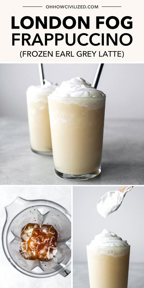 London Fog Tea Latte, London Fog Tea, Whipped Cream Topping, Tea Lavender, Tea Drink Recipes, Frozen Drink, Warm Drinks, Lavender Vanilla, Fancy Drinks