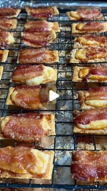 Chris Hall on Instagram: "Parmesan Candied Bacon Crackers  @badbatchbaking these were absolutely amazing.  Melt in your mouth goodness #cook #NYE #bake #badbatchbaking #bippityboppittybacon #snack #whiskey #gts @central_cali_bourbon_barrel @theproviderlife rub kicked it up a notch" Bacon Crackers Brown Sugar, Candied Bacon Crackers, Whiskey Bacon, Bacon Crackers, Bacon Cracker, Spicy Bacon, Saltine Crackers, Candied Bacon, Football Food