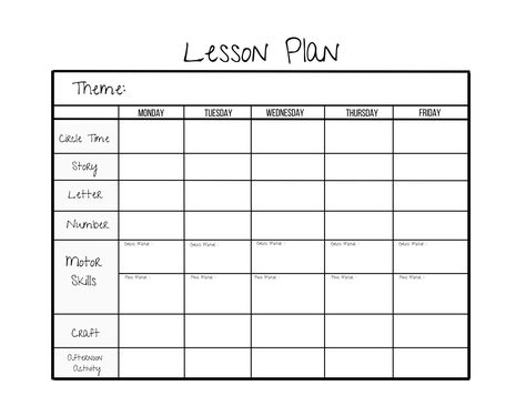 Blank Preschool Lesson Plan Template Toddler Lesson Plans Template, Preschool Weekly Lesson Plans, Curriculum Template, Blank Lesson Plan Template, Daycare Lesson Plans, Weekly Lesson Plan, Preschool Lesson Plan Template, Weekly Lesson Plan Template, Lesson Plan Format