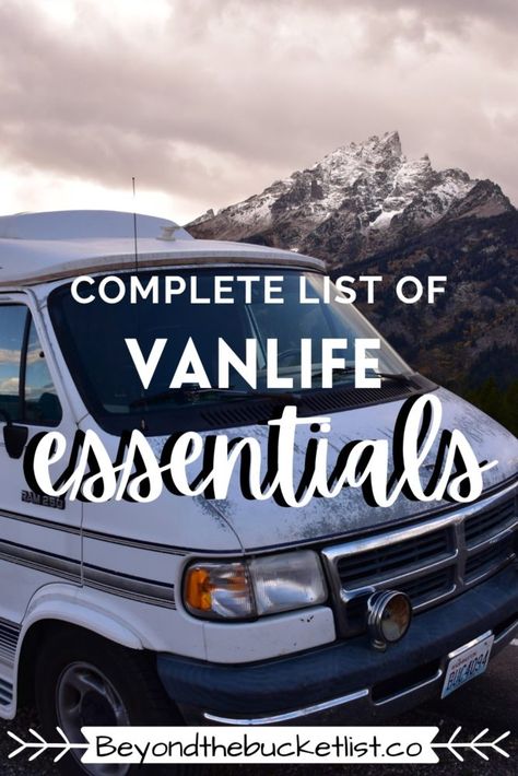 Van Life Planning, Van Life Amazon Must Haves, Must Haves For Van Life, Van Life Organization Hacks, Van Life Checklist, Living In A Van Full Time, Van Life Must Haves, Van Life Kitchen, Van Life Storage