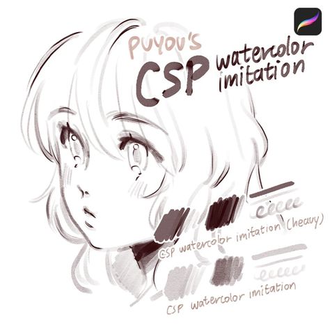 CSP Watercolor Imitation: Free Procreate Brush Set - LIBRIUM Procreate Brushes Free Download Anime, Procreate Brushes Free Qr Code, Procreate Rendering Brushes, Procreate Brushes Free Download Lineart, Procreate Shading Tutorial, Csp Brushes Free, Procreate Pens, Brush Procreate Free, Procreate Brushes Free Download