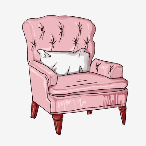 Chair Clipart, Chair Cartoon, Cartoon Furniture, Furniture Clipart, Chair Png, Furniture Png, Pink Clipart, Royal Chair, Club Bedroom