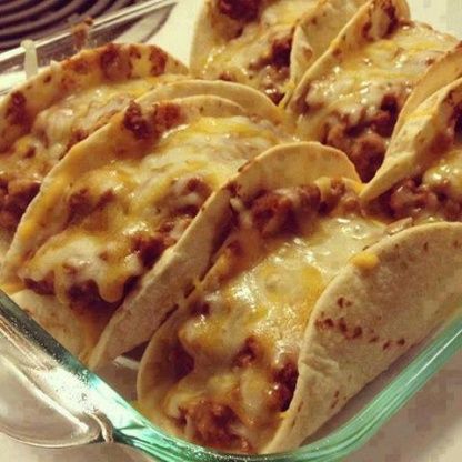 Oven Baked Tacos, Baked Tacos, Baked Tacos Recipe, Apple Water, Taco Shells, Taco Bake, Salad Pasta, Mexican Foods, Taco Stuffed Shells