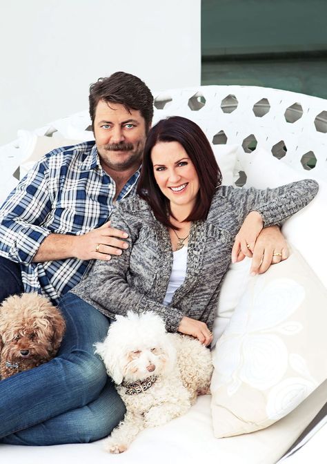 Megan Mullally Nick Offerman - ELLE DECOR Hollywood House, Megan Mullally, Nick Offerman, Hollywood Homes, Ron Swanson, Marriage Vows, Century City, Inspiration Photos, Will And Grace