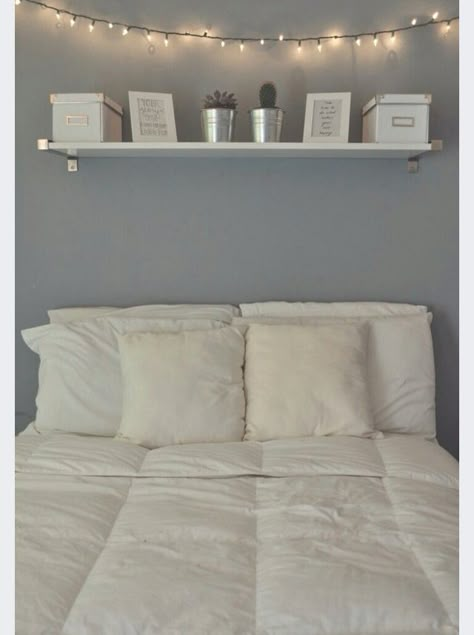 Simple Teenage Room Decor, Light Blue Walls, Grey Room, Grey Bedroom, Gray Bedroom, Room Deco, White Bedroom, Dream Rooms, New Bedroom