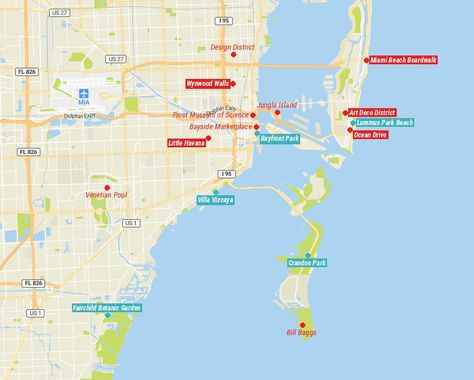 22 Top Tourist Attractions in Miami (with Map) - Touropia Miami Tourist Attractions, Tourist Map, Long A, Atlantic Ocean, The Atlantic, Tourist Destinations, Tourist Attraction, Night Life, Miami