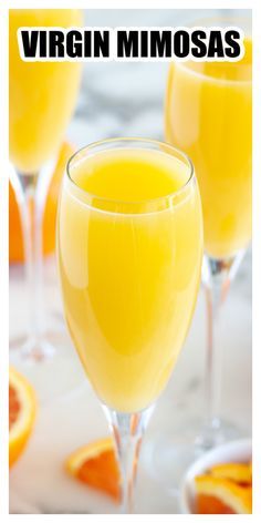 Non Alcoholic Mimosa, Non Alcoholic Champagne, Mimosa Drink, Breakfast Drinks, Virgin Drinks, Lemonade Punch, Mocktail Drinks, Mimosa Recipe, Baby Shower Drinks