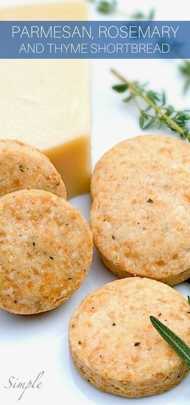 Why buy crackers when they’re so easy to make at home? These shortbread crackers use fresh herbs and cheese. A perfect party appetizer. Thyme Shortbread, Rosemary And Thyme, Savoury Biscuits, Homemade Crackers, Savoury Baking, Cracker Recipes, Lunch Snacks, Shortbread Cookies, Savory Snacks