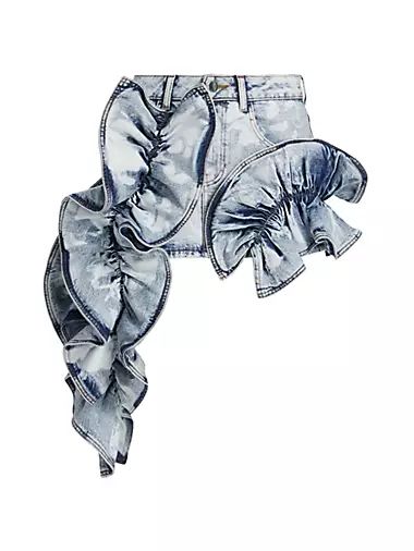 Rivington Ruffled Denim Miniskirt Fashion Dream Job, Denim Miniskirt, Diy Clothes And Shoes, Diy Clothes Design, Blue Mini Skirt, Fashion Sewing Tutorials, Cascading Ruffles, All Jeans, Cute Skirts