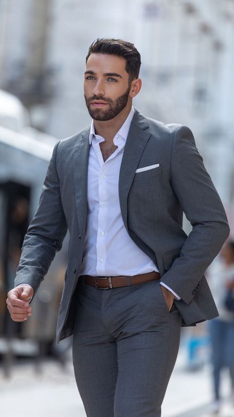 Black And Grey Suit, Men Vest Outfits, Mens Fashion Suits Casual, Stylish Mens Suits, Blazer Outfits Men, Mens Smart Casual Outfits, Classy Suits, Vest Outfit, Gents Fashion