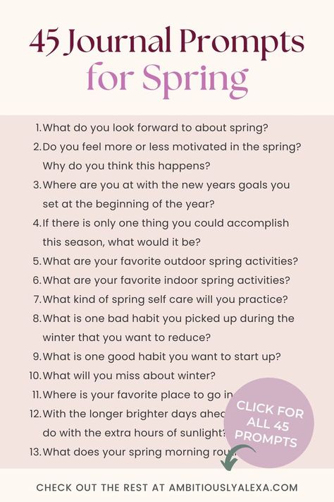 spring journal prompts Gratitude Journal Ideas Creative, Cleaning Journal, Spring Reset, Journal Prompts For Adults, Time Journal, Spring Journal, Reset Routine, Journal Prompts For Kids, Gratitude Journal Printable