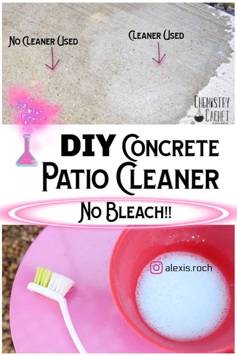 Driveway Cleaner Diy, Cement Cleaner, Diy Mold Remover, Cleaning Concrete Floors, Cleaning Concrete, Patio Cleaning, Diy Concrete Patio, Cleaning Naturally, Concrete Cleaner