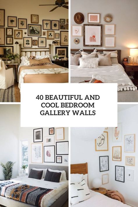 beautiful and cool bedroom gallery walls cover Frames On Wall Bedroom, Gallery Wall Bedroom Above Bed, Bedroom Gallery Wall Ideas, Gallery Bedroom Wall, Neutral Upholstered Bed, Photos Above Bed, Match Artwork, Black Upholstered Bed, Corner Gallery Wall