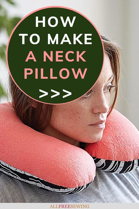 This giftable travel accessory even has a minky fabric exterior that will feel ultra-plush against your delicate neck skin. Get the best sleep of your life anywhere you go with this free neck pillow pattern. It's not just for plane travel, either. Use this as a passenger when you're on your next car road trip or on a train ride that's just a bit too long. Free Neck Pillow Pattern, Diy Travel Pillow Pattern, Travel Pillow Pattern Free, Neck Pillow Pattern Free, Travel Pillow Diy, Neck Pillow Pattern, Car Road Trip, Travel Pillow Pattern, Airplane Pillow