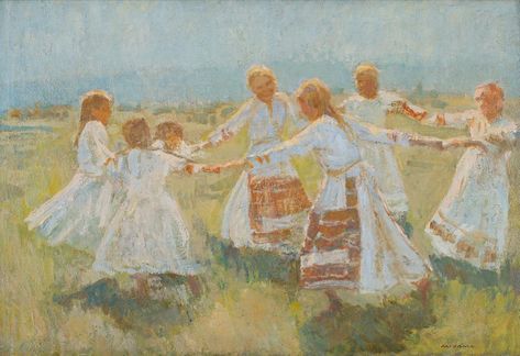 "Circle Dance" (c. 1935) | Matija Jama Nostalgia Art, National Art, National Gallery, Slovenia, Impressionism, Painting Inspiration, Classic Art, Art Museum, Saatchi Art