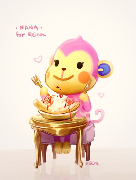 Nana Animal Crossing, Acnh Nana, Acnh Atlantis, Acnh Fanart, Acnh Villagers, Animal Crossing Fan Art, Animal Crossing Characters, Acnh Ideas, Jojo Anime