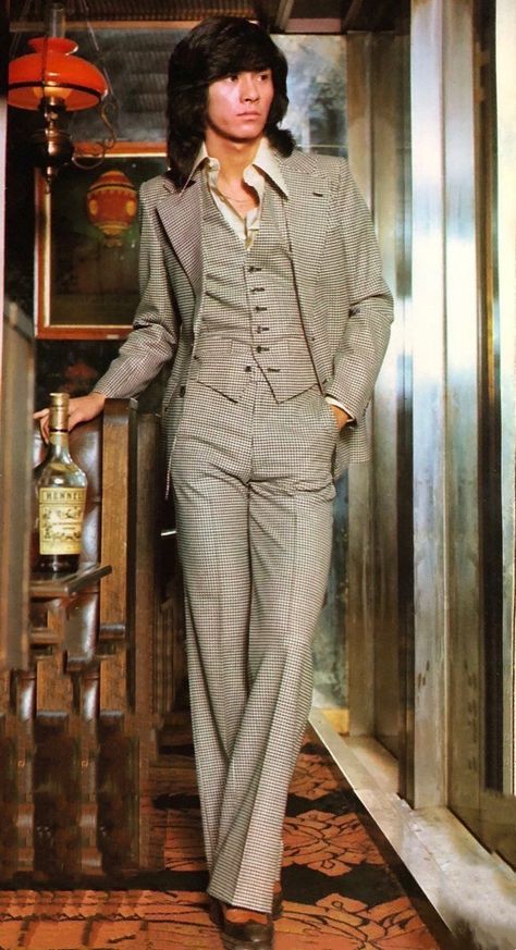 70s Style Men, 60s Mens Fashion, 1970s Mens Fashion, 70s Fashion Men, 70s Mens Fashion, Moda China, Japanese Mens Fashion, 1970s Men, 70s Men