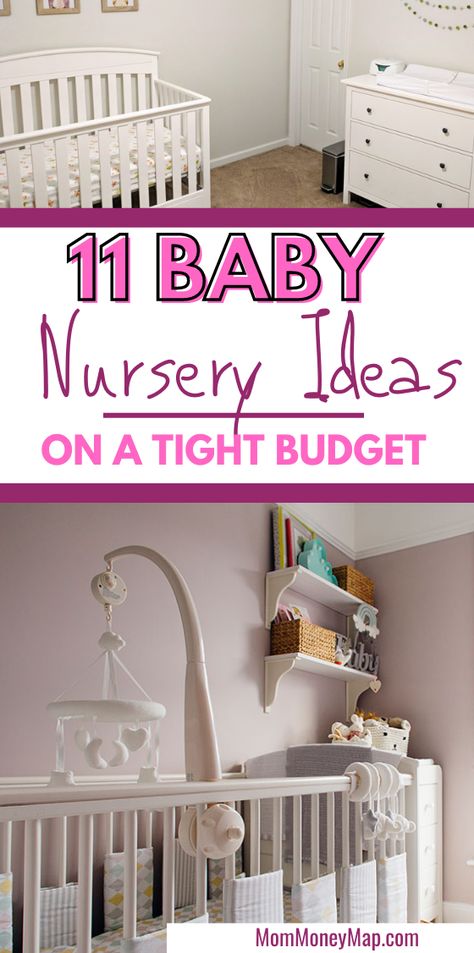 Cheap Nursery Organization, Nursery On A Budget Diy, Nursery Without Crib, Teen Mom Room With Baby, Easy Diy Nursery Decor, Budget Nursery Ideas, Boy Nursery Ideas Simple, Simple Baby Girl Nursery, Nursery Themes Girl