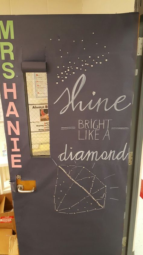 Shine bright like a diamond custom classroom - by LG Shine Theme, 2024 Classroom, Class Themes, Diamond Theme, Class Theme, School Theme, Shine Bright Like A Diamond, School Themes, Chalkboard Art