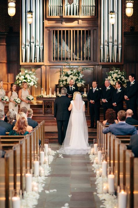 Ceremony Decorations Church, Small Church Weddings, Wedding Church Decor, Lush Wedding, Red And White Weddings, Church Wedding Ceremony, Church Wedding Decorations, Wedding Aisle Decorations, Weddings By Color