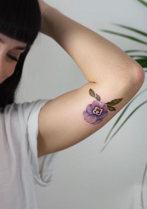 Lesbian Violet Tattoo, Violet Watercolor Tattoo, Viola Tattoo, Violet Tattoo, Mum Tattoo, Floral Tattoos, Human Canvas, Botanical Tattoo, Feminine Tattoos