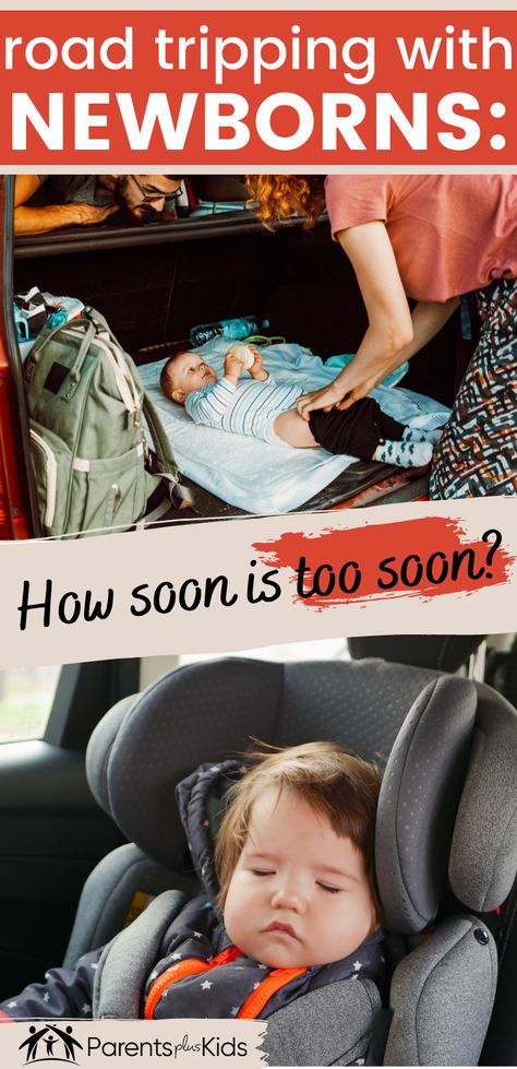 Going on a road trip with your newborn by car? This article has everything you need to make traveling with little ones as easy as possible. | how soon can a newborn travel long distance by car | road tripping with newborn | #parenting #newborn Road Trip With Newborn, Road Trip With Infant, Traveling With Baby In Car, Roadtrip With Baby, Road Trip With Baby, Parenting Newborn, Newborn Parenting, Car Travel Hacks, New Baby Checklist