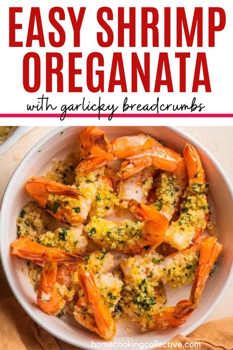 This shrimp oreganata recipe features juicy baked shrimp topped with crunchy, garlicky breadcrumbs. A squeeze of fresh lemon juice, minced parsley, and oregano adds lots of bright flavor. Enjoy this classic Italian-American dish that's sure to be a crowd pleaser! Baked Shrimp Oreganata Recipe, Shrimp Arrabbiata Pasta, Shrimp Oreganata Recipe, Shrimp Pasta Recipes With White Wine, Garlicky Baked Shrimp, Oreganata Recipe, Shrimp Oreganata, Garlic Herb Roasted Shrimp, Colossal Shrimp