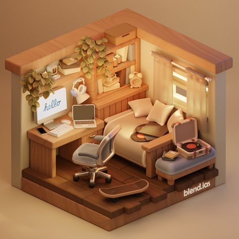 Cozy bedroom made in blender 💘 I’m glad to present you a new isometric room after my long absence 🌟 . . . #b3d #blender3d #3dprops #lowpolyart #isometricart #isometric #blendercommunity #cyclesrender #3dblender #3dblendered #801vI #dart #3dartist #3dmodeling #flowersshop #flower #cozy #studioshare #voxelvibes #spring #flowers #Bloom Cozy Isometric Room, Isometric Bedroom 3d, Blender 3d Room, Blender Room Design, Isometric 3d Room, Blender Isometric Room, Blender Bedroom, Isometric Room 3d, Cute Blender