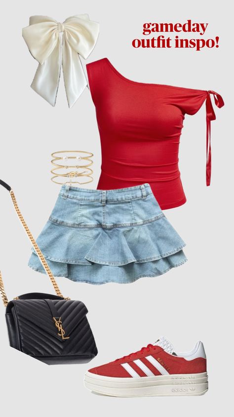 #gameday #gamedayoutfit #red #fitinspo #myfirstshuffle Uga Gameday Outfit, Bama Gameday, Rush Week Outfits, College Gameday Outfits, University Outfit, Football Game Outfit, College Fits, Game Day Outfit, Outfit Inspo Casual