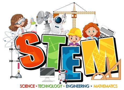 Free vector stem education logo with chi... | Free Vector #Freepik #freevector #stem-education #stem #primary #student-clipart Stem Logo, Stem Robotics, Children Cartoon, Education Logo, Stem Education, Education Poster, Iconic Photos, Robotics, Cartoon Kids