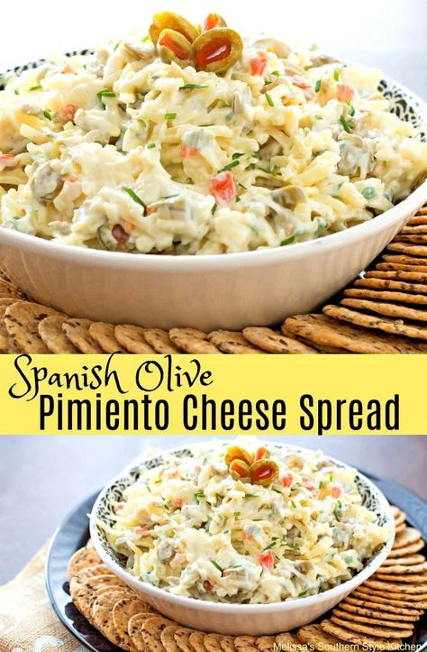 Olive Spread, Pimento Cheese Recipes, Spanish Olives, Pimiento Cheese, Light Meals, Superbowl Party Food, Spread Recipes, Minced Meat, Cheese Spread