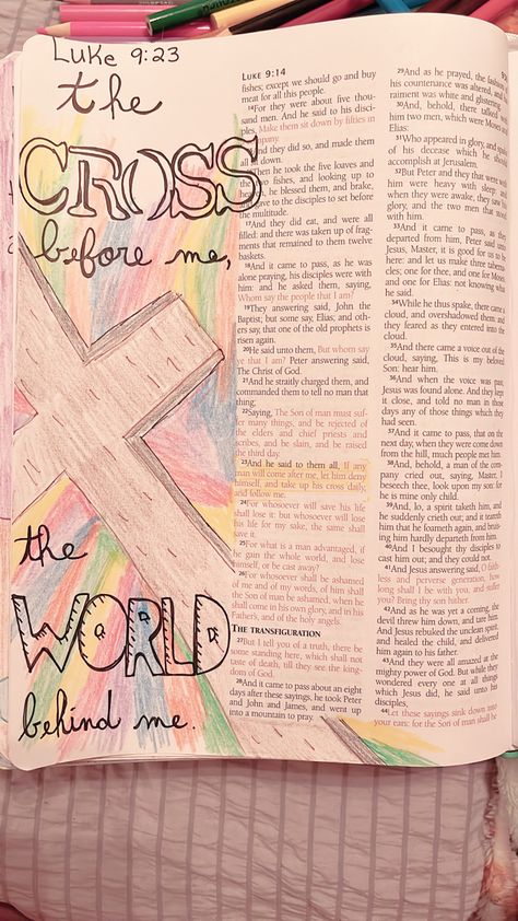 Luke 9 Bible Journaling, Luke Bible Journaling, Journaling Ideas Drawings, Bible Wrecking, Luke Bible, Journaling Lettering, Bible Lettering, Bible Journaling Ideas, Inspire Bible