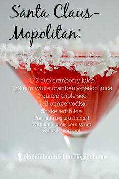 Holiday Cosmopolitan, Grinch Punch, Christmas Cocktail, Peach Juice, Christmas Cocktails, Signature Drinks, Alcohol Recipes, Holiday Cocktails, Holiday Drinks