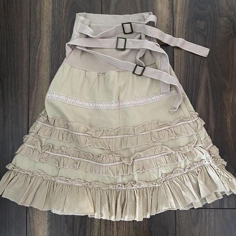 Look what I just found on Depop 🙌 https://depop.app.link/WvV4TBw6Qzb Skirt With Buckle, Alternative Aesthetic, Rare Fashion, Beige Skirt, Fairy Clothes, Mode Inspo, Harajuku Fashion, Dream Clothes, Modern Fashion