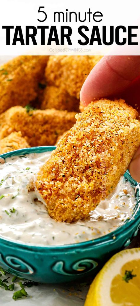 BEST Homemade Tartar Sauce + Video Easy Tartar Sauce, Sauce Video, Strong Teeth, Homemade Tartar Sauce, Carlsbad Cravings, Fried Oysters, Tartar Sauce, Sweet Pickles, Oral Health Care