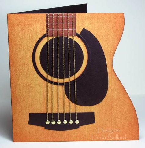 Réplica de guitarra, perfecta para regalar a un músico. Musical Cards, Shaped Cards, Birthday Cards Diy, Male Cards, E Card, Masculine Cards, Paper Crafts Cards, Fathers Day Cards, Creative Cards