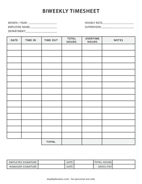 Biweekly Timesheet Template | Employee Log Time Tracker Time Sheet Printable, Timesheet Template, Time Sheet, Debt Repayment, Time Tracker, Small Business Advice, Public Safety, Planner Binder, Business Advice