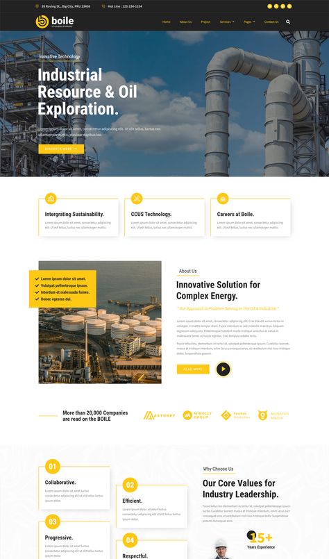 Oil Company & Industry Elementor Template Kit Industrial Web Design, Industrial Website Design, Tech Website Design, Construction Website Design, Homepage Website Design, Industrial Website, Construction Company Website, Construction Website Templates, Website Branding Design