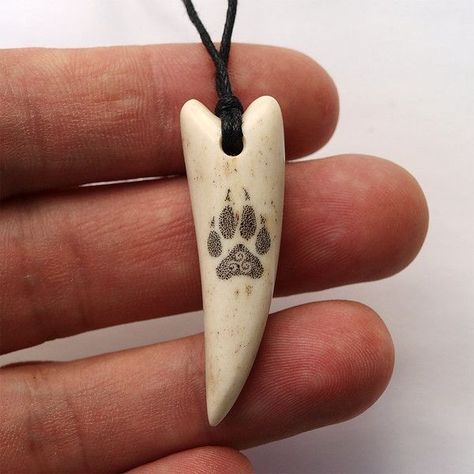 Therian Necklace, Wolf Jewelry Necklaces, Wolf Dress, Celtic Jewellery, Claw Jewelry, Wolf Pendant Necklace, Wolf Paw, Antler Crafts, Wolf Pendant