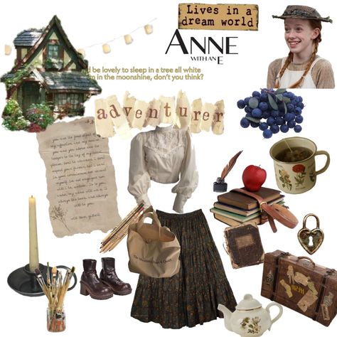 Anne Aesthetic Core, Anne Shirley Outfit Inspiration, Anne Of Green Gables Aesthetic Outfits, Anne Core Aesthetic, Anne With An E Outfit Ideas, Anne Of Green Gables Outfit Ideas, Anne Of Green Gables Aesthetic Clothes, Anne Of Green Gables Inspired Outfits, Anne With An E Inspired Outfits