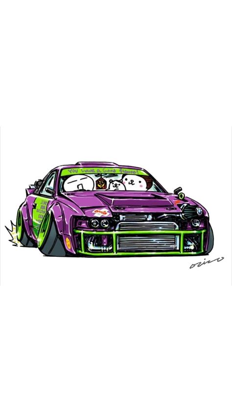 Tokyo Drift Drawing, Graffiti Car, Car Drift Drawing, Jdm Cars Cartoon, Jdm Cars Anime, Jdm Car Illustration, Jdm Wallpaper, Cool Car Drawings, Car Artwork