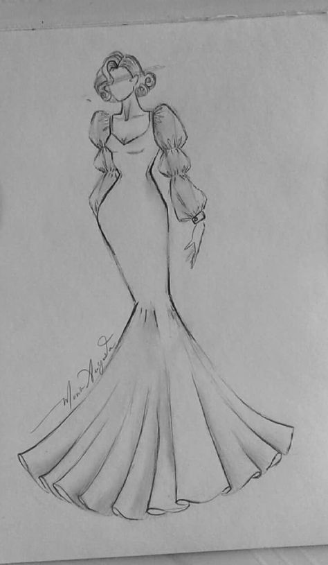 Drawing Ideas Of Dresses, Drawing Models Fashion Dresses, Women Dress Drawing Sketch, Drawn Dresses Sketches, Flowy Skirt Reference Drawing, Dresses To Draw Sketches, Fashion Drawing Dresses Sketches Art, Clothing Design Ideas Drawing, Drawing Of Dresses Sketches